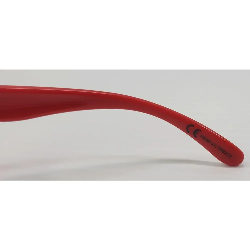 R) Women Oversized Red Circle Plastic Sunglasses